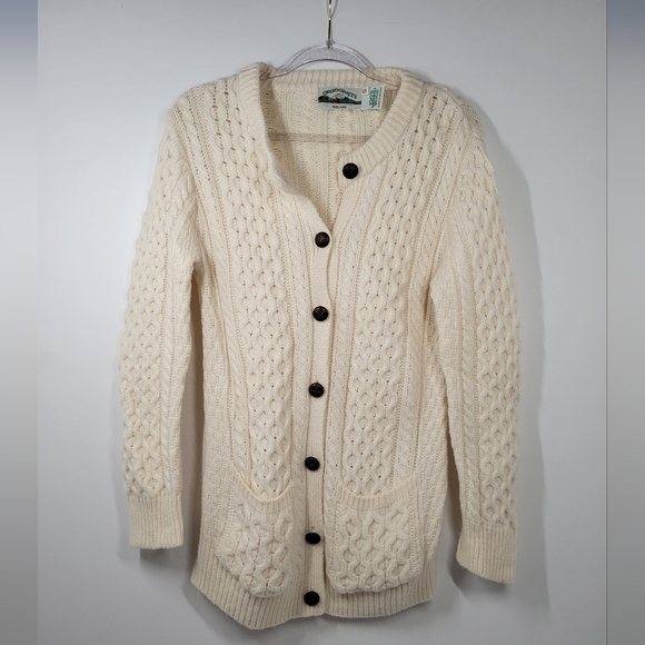 Aran Crafts Sweaters - Aran Crafts Cream Cable Knit Cardigan